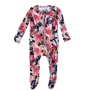 Posh Peanut Floral Ruffled Bamboo Footie Pajama‎ 18-24 Months